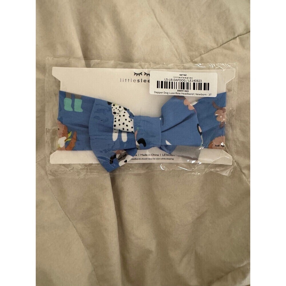 NWT Little Sleepies Bamboo Headband Bow Dapper Dogs - Picture 4 of 5